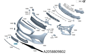 Original Mercedes-Benz Kennzeichenträger vorne. C-Klasse W205-9 8