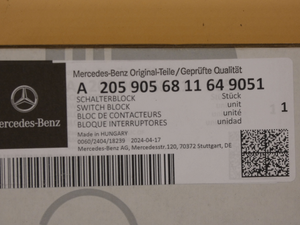 Original Mercedes-Benz Schalterblock-Fahrertür. C-Klasse W205, GLC W253, V-Klasse W447-9 8