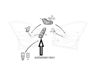 Original Mercedes-Benz Schalterblock-Fahrertür. C-Klasse W205, GLC W253, V-Klasse W447-10 9