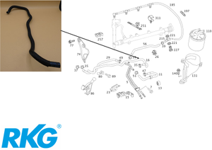 Original Mercedes-Benz Schlauch Kraftstofffilter zur HD-Pumpe. OM646-2 1