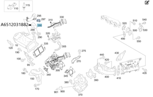 Original Mercedes-Benz Schlauch zwischen Wärmetauscher und Ventilgehäuse OM651-6 5