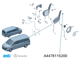 Aussenspiegel links. V-Klasse W447 *A4478115200* Original Mercedes-Benz-1 1