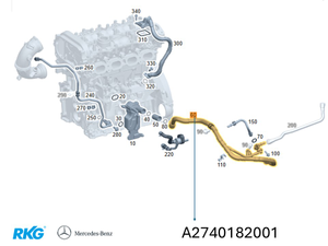 Entlüfterleitung Kurbelwellengehäuse OM 274 *A2740182001* Original MB-1 1