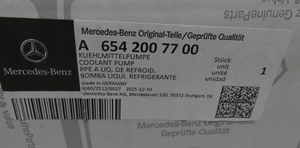 Wasserpumpe C-Klasse 205, GLC 253, CLS 257. OM654 *A6542007700* Original MB-11 11