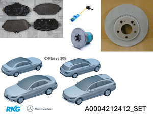 Original Mercedes-Benz Bremsensatz Vorne. C-Klasse W205-6 1