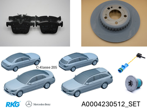 Original Mercedes-Benz Bremsenset-hinten. C-Klasse W205-2 1