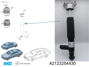 Stossdämpfer hinten rechts. E-Klasse W212, CLS W218 *A2123204430* Original MB-1 1