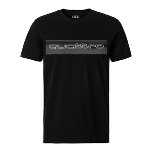 Audi quattro T-Shirt Herren schwarz Größe S – Baumwolle mit Logoprint-1 1