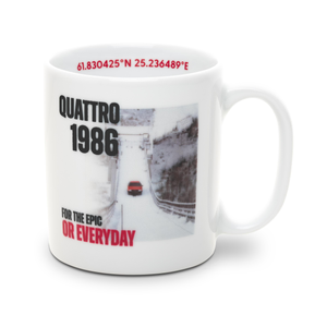 Audi Kaipola ‘86 Tasse Weiß – Porzellan 350 ml – Original Audi quattro Design-1 1