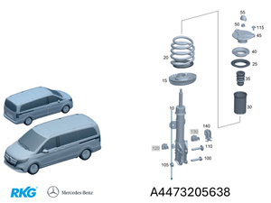 Federbein V-Klasse W447. *A4473205638* Original Mercedes-Benz-1 1