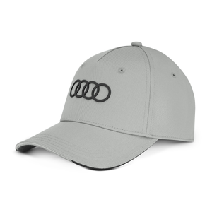Audi Cap Grau – 3D Audi Ringe Logo – Größenverstellbar 55–59 cm-1 1