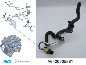 Kraftstoffschlauch, Filter zur HD-Pumpe. OM642 *A6420705881*-2 1