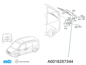 Wischerarm hinten. Vito/Viano W636, W639 *A0018207344* Original Mercedes-Benz-1 1