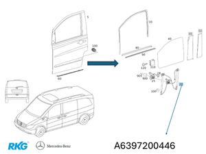 Fensterheber vorne links. Vito/Viano W636, W639 *A6397200446* Original Mercedes-1 1