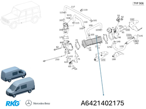 AGR-Kühler OM642. *A6421402175* Original Mercedes-Benz-1 1