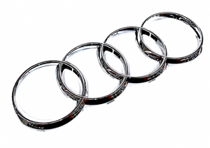 Original Audi Ringe Kühlergrill Emblem vorne chrom-1 1