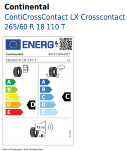 Continental ContiCrossContact LX 265/60 R18 110T-5 5