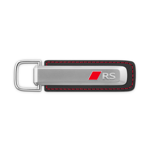 Original Audi RS Schlüsselanhänger silber schwarz Leder-1 1