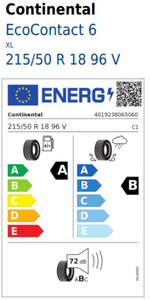 Continental Sommerreifen EcoContact 6 215/50 R18 96V XL Demo-Reifen-1 1