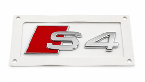 Audi Original Ersatzteil S4 Schriftzug – Chrom / Rot, selbstklebend-2 1