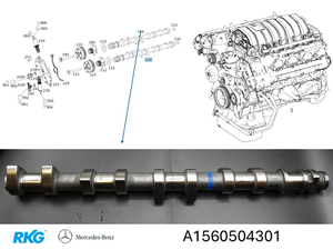 Nockenwelle Einlass links OM156 ML63, C63, E63, S63 *A1560504301* Original MB-1 1