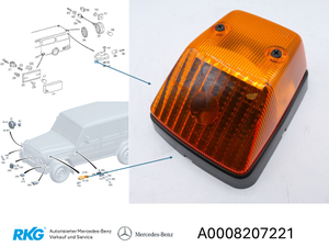 Blinker G-Modell vorne, Sprinter Dach hinten. *A0008207221* Original MB-1 1