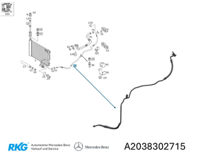 Leitung Klimaanlage Kondensator zu Ventil C-Klasse 203 *A2038302715*-1 1