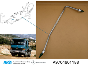 Original Mercedes-Benz Druckleitung an Lenkgetriebe. Atego-7 1