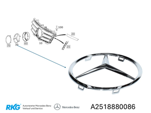 Mercedes-Stern im Grill *A2518880086* Original Mercedes-Benz-1 1