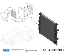 Kühler ML, GL W164. *A1645001303* Original Mercedes-Benz-1 1