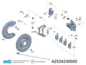 Bremsscheiben-Satz hinten (2 Stck.) GLC 63, GT43, GT53 *A2534230000* Original MB-1 1