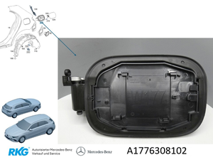 Tankeinfüllmulde hinten links. A-Klasse W177 *A1776308102* Original Mercedes-1 1