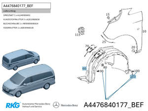 Befestigungsmaterial Innenkotflügel V-Klasse-1 1