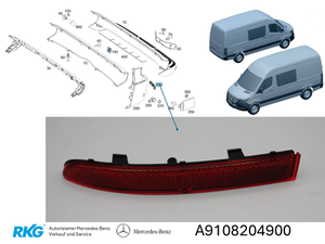 Original Mercedes-Benz Reflektor hinten rechts, Sprinter 907, 910-7 1