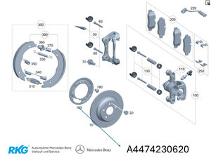 Ankerblech Bremse hinten. V-Klasse W447, W448. *A4474230620* Original Mercedes-1 1
