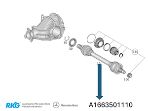 Hinterachswelle ML/GLE W166 *A1663501110* Original Mercedes-Benz-1 1