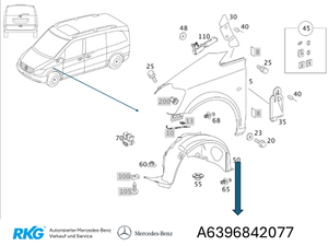 Radhausschale links. Viano W636, W639 *A6396842177* Original Mercedes-Benz-1 1
