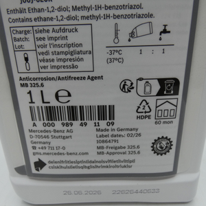 Korrosions- / Frostschutzmittel MB-Freigabe 325.6 (1000ml.) *A0009894911*-3 3