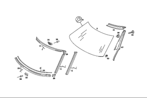 WSS-Chromecke oben rechts. SLC W107 A1076713830-4 4