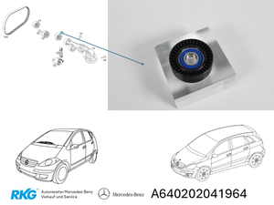 Original Mercedes-Benz Umlenkrolle Keilrippenriemen, A-Klasse W169, B-Klasse W245-2 1