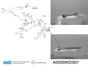 Original Mercedes-Benz (6 Stück), Zylinderschrauben M6x79 für Injektoren-2 1