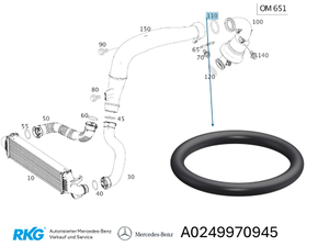 O-RING Ladeluftrohr. *A0249970945* Original MB-2 1