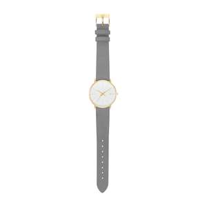 Audi Ringe Damenuhr mit Nubuklederarmband, Hellgold/Weiß/Grau-2 2