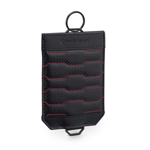 Audi Sport Fahrzeugschlüsseletui aus Leder mit Lochprägung, Schwarz/Rot-1 1