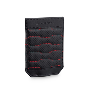 Audi Sport Fahrzeugschlüsseletui aus Leder mit Lochprägung, Schwarz/Rot-2 2