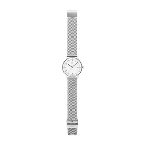 Audi Ringe Armbanduhr mit Milanaisearmband, Silber/Weiß-2 2
