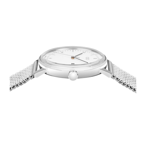 Audi Ringe Armbanduhr mit Milanaisearmband, Silber/Weiß-3 3