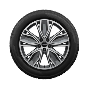 Rad, 5-Doppel-V-Speichen graphitgrau, glanzgedreht, 8,0Jx19, Winterreifen 245/40 R19 98H XL, rechts 1