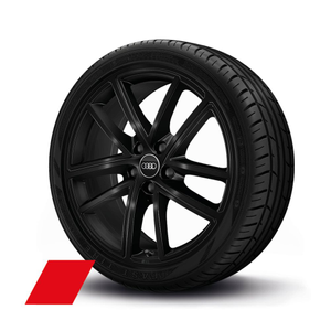 Rad Audi Sport, 5-Doppelspeichen mit RS-Schriftzug schwarz metallic, 8,5Jx19, Winterreifen 245/40 R19 98H XL, links 1