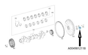 Original Mercedes-Benz Nadellager- Kurbelwelle/Schwungrad. 6